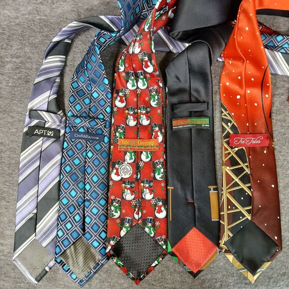 Men's Polyester Ties Lot Of 5  Various Designers And Colors. - Picture 3 of 4
